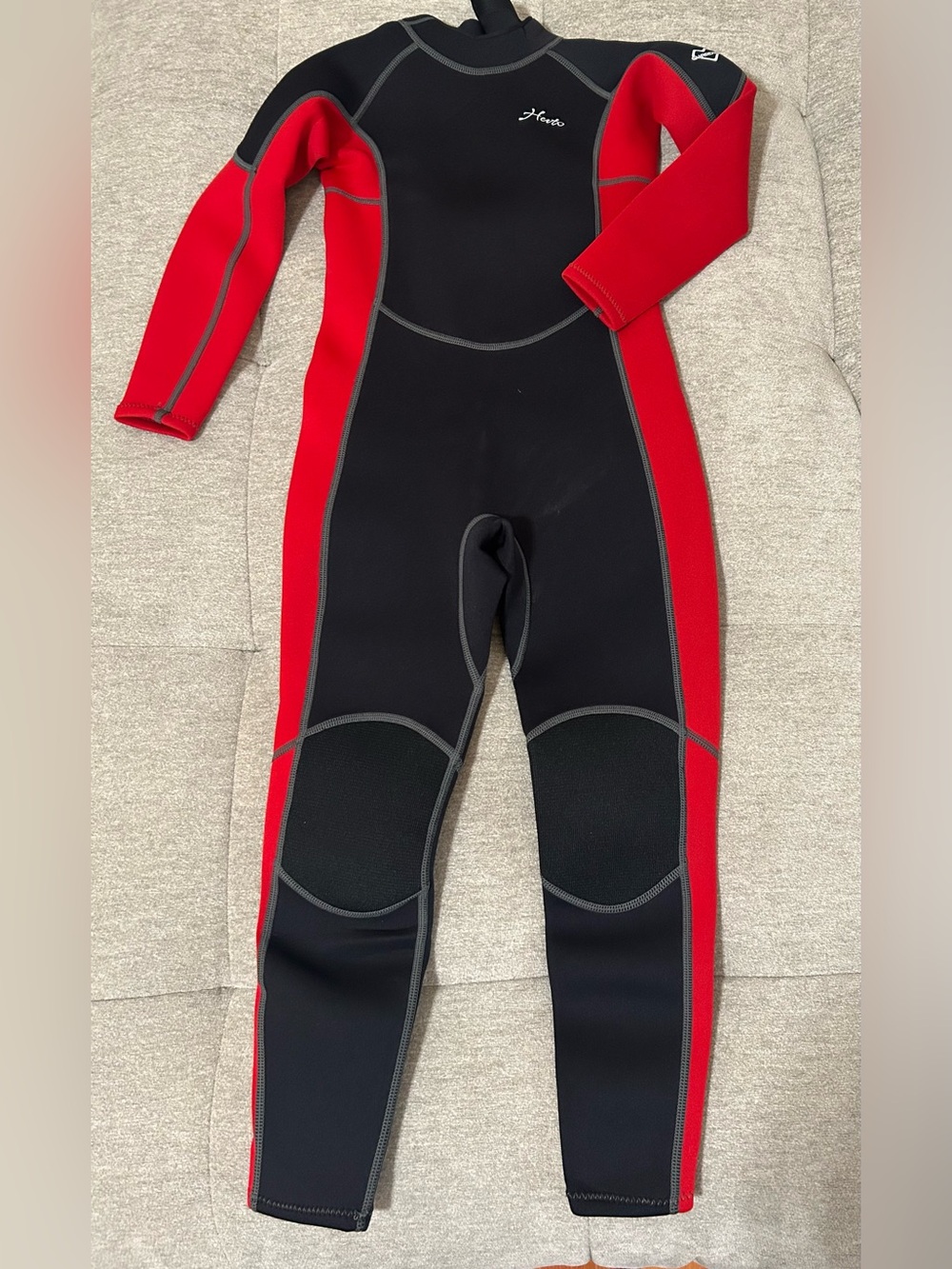 Kids Red & Black One-Piece Wetsuit - Youth Swim